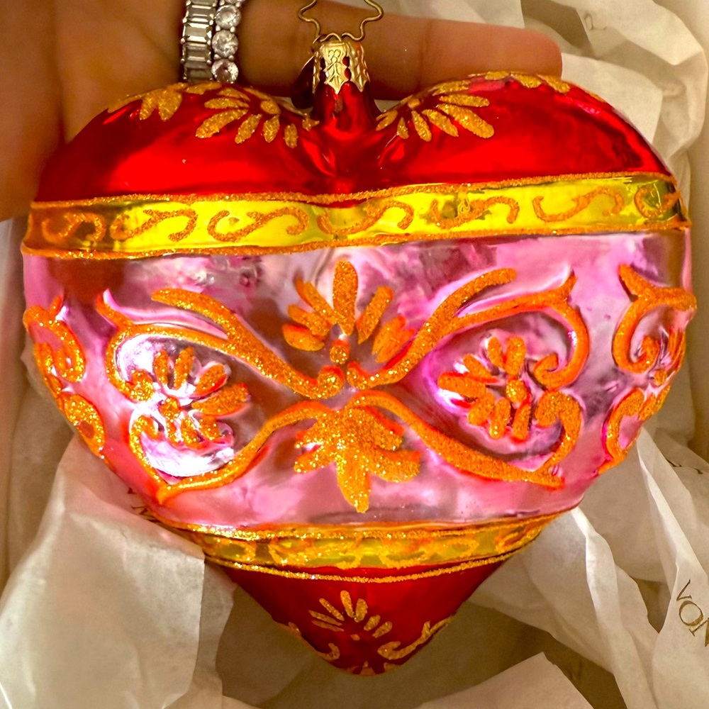 VERY RARE 2003 Christopher Radko Valentine’s Baroque Heart Ornament